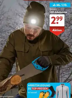 Aldi Süd TOPCRAFT LED-Arbeitsmütze Angebot