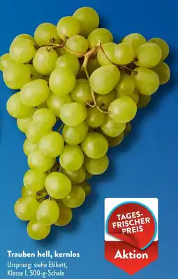 Aldi Süd Trauben hell, kernlos Angebot