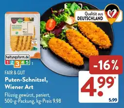 Aldi Süd FAIR & GUT Puten-Schnitzel, Wiener Art Angebot