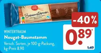Aldi Süd WINTERTRAUM Nougat-Baumstamm Angebot