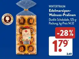 Aldi Süd WINTERTRAUM Edelmarzipan- Walnuss-Pralinen Angebot