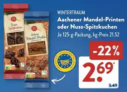 Aldi Süd WINTERTRAUM Aachener Mandel-Printen oder Nuss-Spitzkuchen Angebot