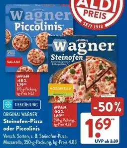 Aldi Süd ORIGINAL WAGNER Steinofen-Pizza oder Piccolinis Angebot