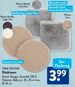 Aldi Süd HOME CREATION Sitzkissen 2er- Packung Angebot