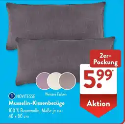Aldi Süd NOVITESSE Musselin-Kissenbezüge 2er- Packung Angebot