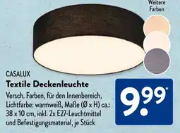 Aldi Süd CASALUX Textile Deckenleuchte Angebot