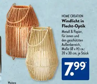Aldi Süd HOME CREATION Windlicht in Flecht-Optik Angebot