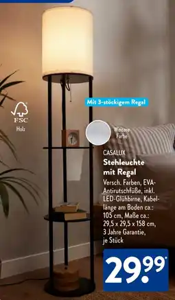 Aldi Süd CASALUX Stehleuchte mit Regal Angebot