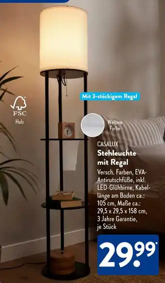 Aldi Süd CASALUX Stehleuchte mit Regal Angebot