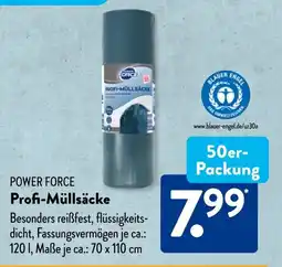 Aldi Süd POWER FORCE Profi-Müllsäcke 50er- Packung Angebot