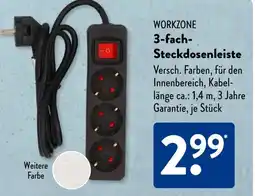 Aldi Süd WORKZONE 3-fach- Steckdosenleiste Angebot