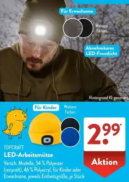 Aldi Süd TOPCRAFT LED-Arbeitsmütze Angebot