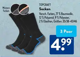 Aldi Süd TOPCRAFT Socken 3 Paar Angebot