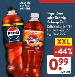 Aldi Süd Pepsi Zero oder Schwip Schwap Zero Angebot