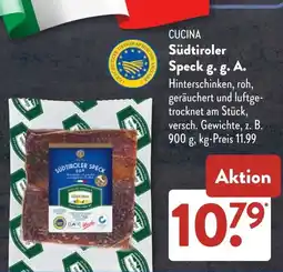 Aldi Süd CUCINA Südtiroler Speck g. g. A. Angebot