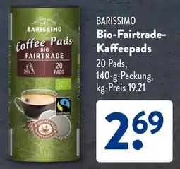 Aldi Süd BARISSIMO Bio-Fairtrade- Kaffeepads Angebot