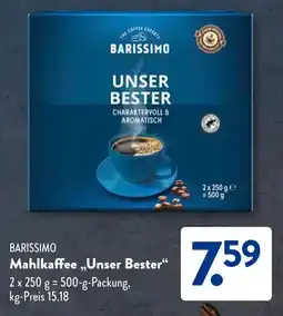 Aldi Süd BARISSIMO Mahlkaffee,,Unser Bester" Angebot