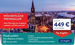Aldi Süd Flusskreuzfahrt Köln, Rüdesheim & Koblenz Angebot