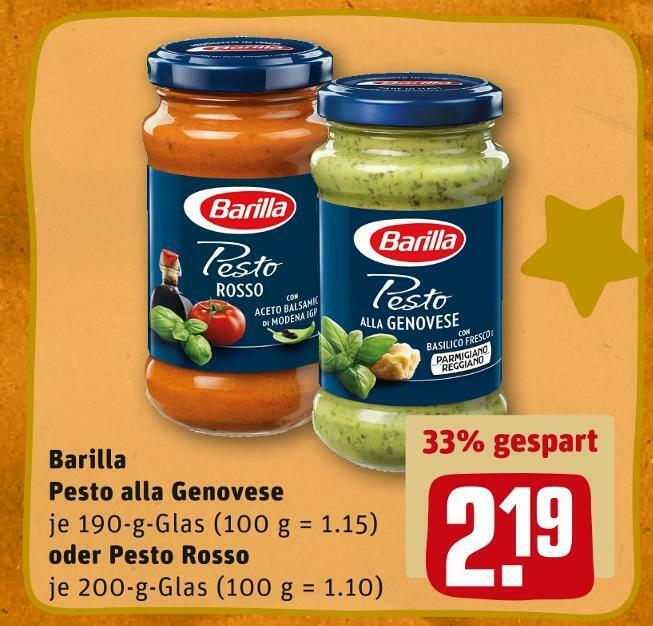 Barilla pesto alla genovese oder pesto rosso Angebot bei REWE