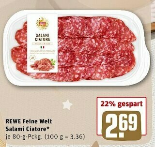 REWE Rewe feine welt salami ciatore Angebot