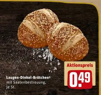 REWE Brot & mehr laugen-dinkel-brötchen Angebot