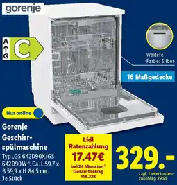 Lidl Gorenje Geschirrspülmaschine Angebot