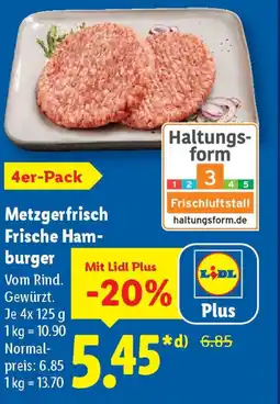 Lidl Metzgerfrisch Frische Ham- burger Angebot
