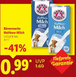 Lidl Bärenmarke Haltbare Milch Angebot