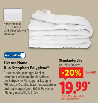 Lidl Livarno Home Duo-Steppbett Polygiene Standardgröße Angebot