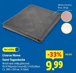 Lidl Livarno Home Samt-Tagesdecke Angebot