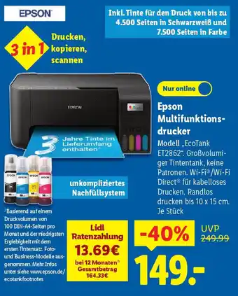 Lidl Epson Multifunktions- drucker Angebot
