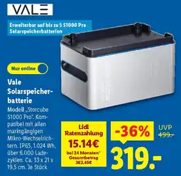 Lidl Vale Solarspeicher- batterie Angebot