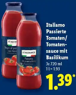 Lidl Italiamo Passierte Tomaten/ Tomaten- sauce mit Basilikum Angebot