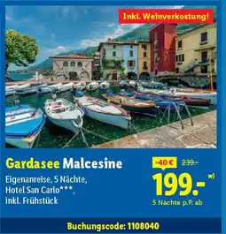 Lidl Gardasee Malcesine Eigenanreise, 5 Nächte Angebot
