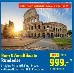 Lidl Rom & Amalfiküste Rundreise 8-tägige Reise Angebot