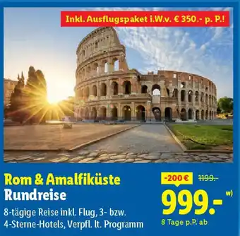 Lidl Rom & Amalfiküste Rundreise 8-tägige Reise Angebot