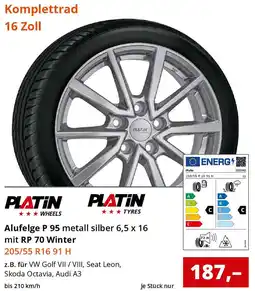 Reifen1+ PLATIN Alufelge P 95 metall silber 6,5 x 16 mit RP 70 Winter Angebot
