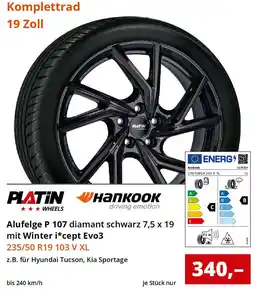 Reifen1+ PLATIN Alufelge P 107 diamant schwarz 7,5 x 19 mit Winter i*cept Evo3 Angebot