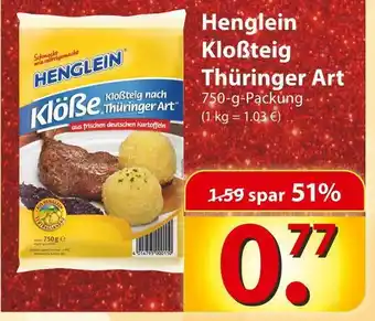 Famila Nord Ost Henglein kloßteig thüringer art Angebot