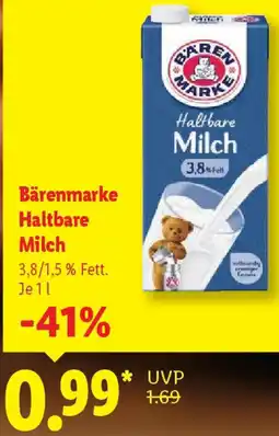Lidl Bärenmarke Haltbare Milch Angebot