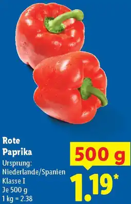 Lidl Rote Paprika Angebot