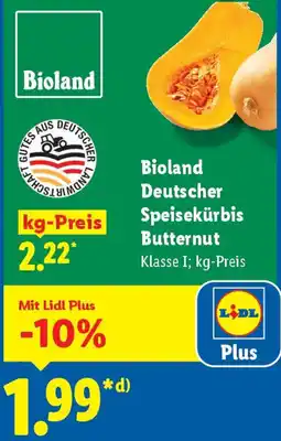Lidl Bioland Deutscher Speisekürbis Butternut Angebot