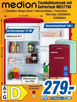 Expert Klein medion Tischkühlschrank mit Gefrierfach MD37790 Angebot