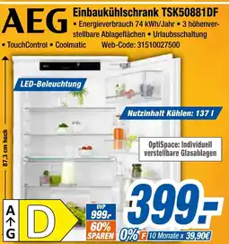 Expert Klein AEG Einbaukühlschrank TSK50881DF Angebot