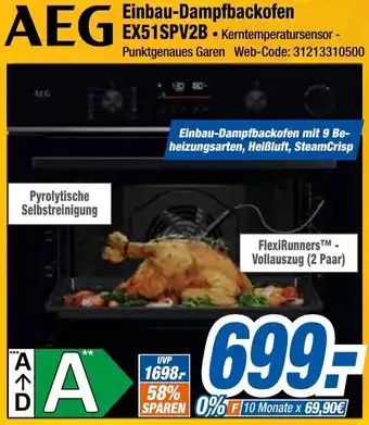 Expert Klein AEG Einbau-Dampfbackofen EX51SPV2B Angebot