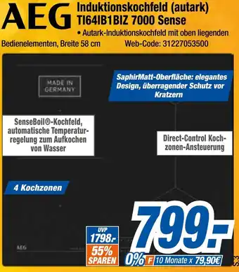 Expert Klein AEG Induktionskochfeld (autark) TI641B1BIZ 7000 Sense Angebot