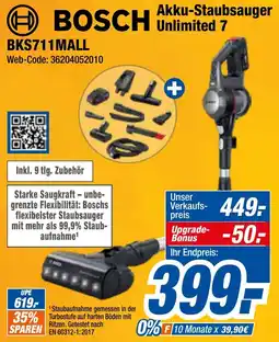 Expert Klein BOSCH Akku-Staubsauger Unlimited 7 BKS711MALL Angebot