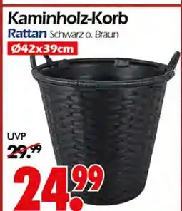 Wreesmann Kaminholz-korb rattan schwarz Angebot