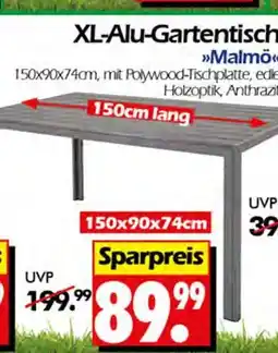 Wreesmann Xl-alu-gartentisch malmö Angebot