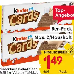 Rusta Kinder cards schokolade Angebot